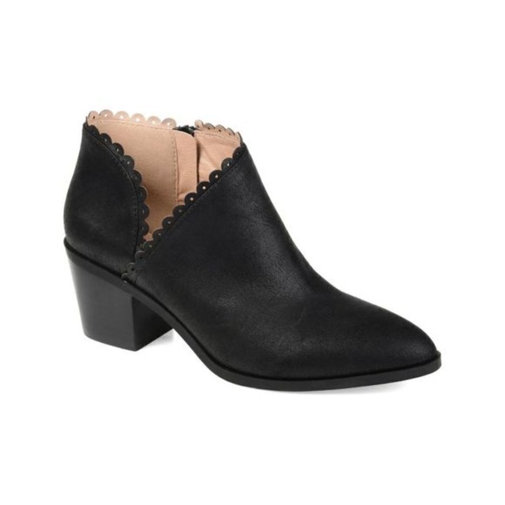 JOURNEE COLLECTION Womens Black Tessa Almond Toe Block Heel Booties 11